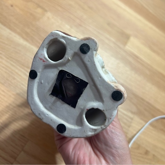 Vintage Ceramic Santa Claus Candle Stick Holder Red Green - Picture 6 of 8